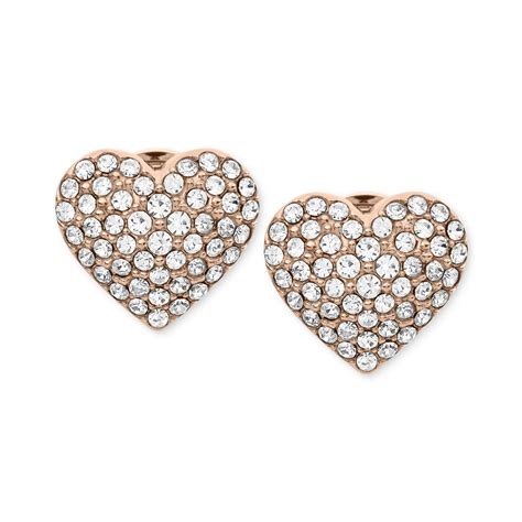 michael kors rose gold heart stud earrings|michael kors citrine earrings.